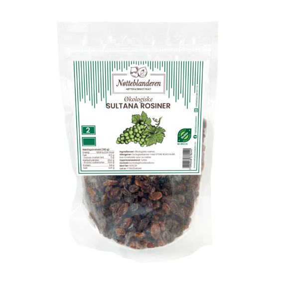 Økologiske sultana rosiner 450 g