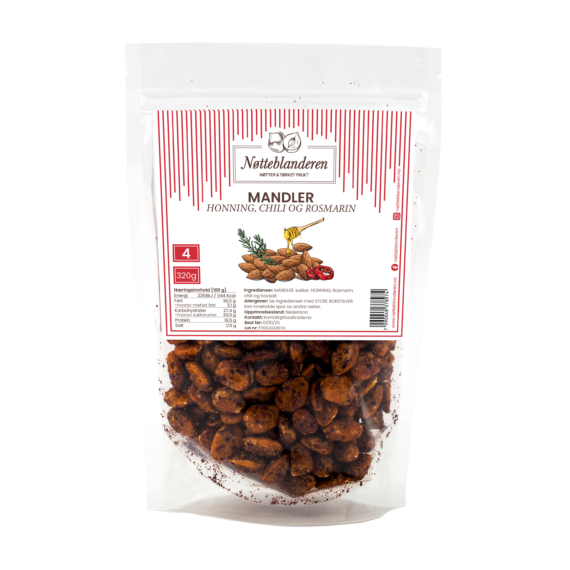 Mandler med honning, chili og rosmarin 320 g